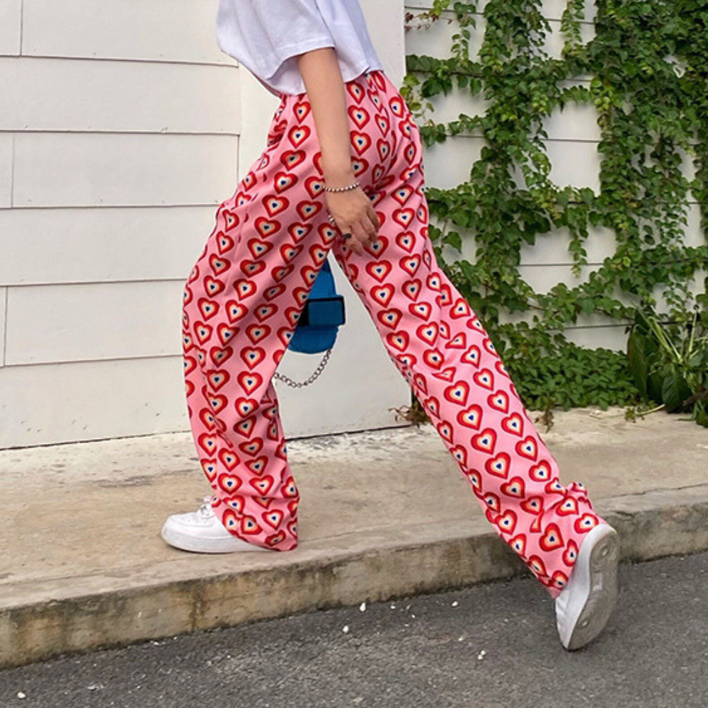 Women's tie-dye wide leg trousers