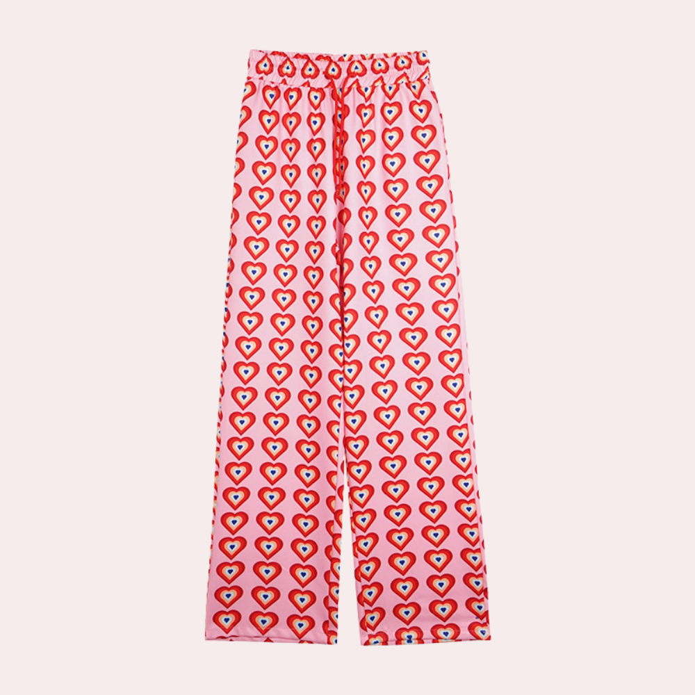 Women's tie-dye wide leg trousers