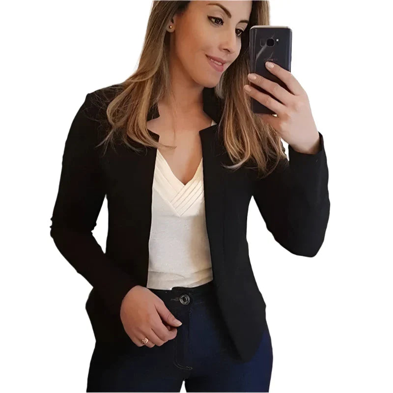 Women's solid color cardigan jacket