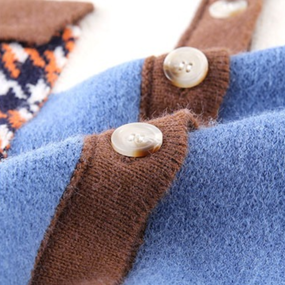 Women's patchwork knit cardigan