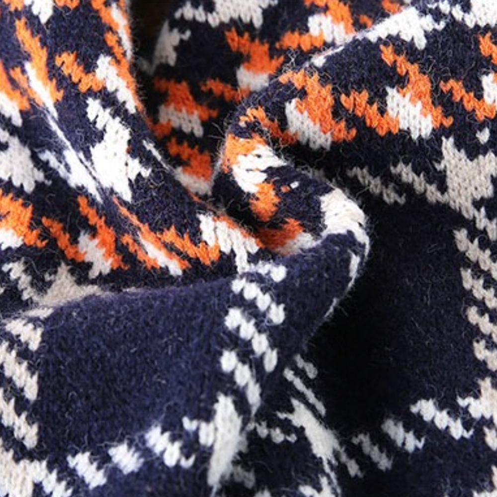 Women's patchwork knit cardigan