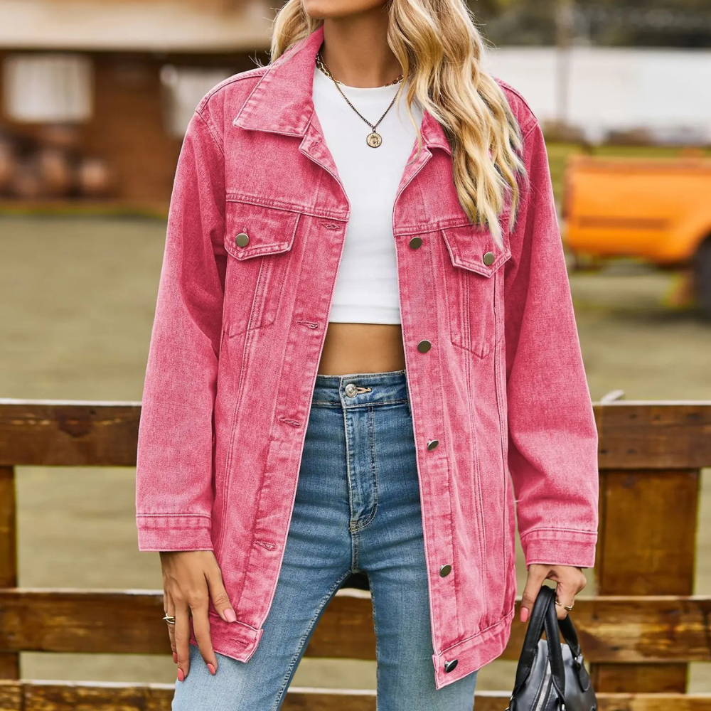 Loose retro classic denim jacket for women