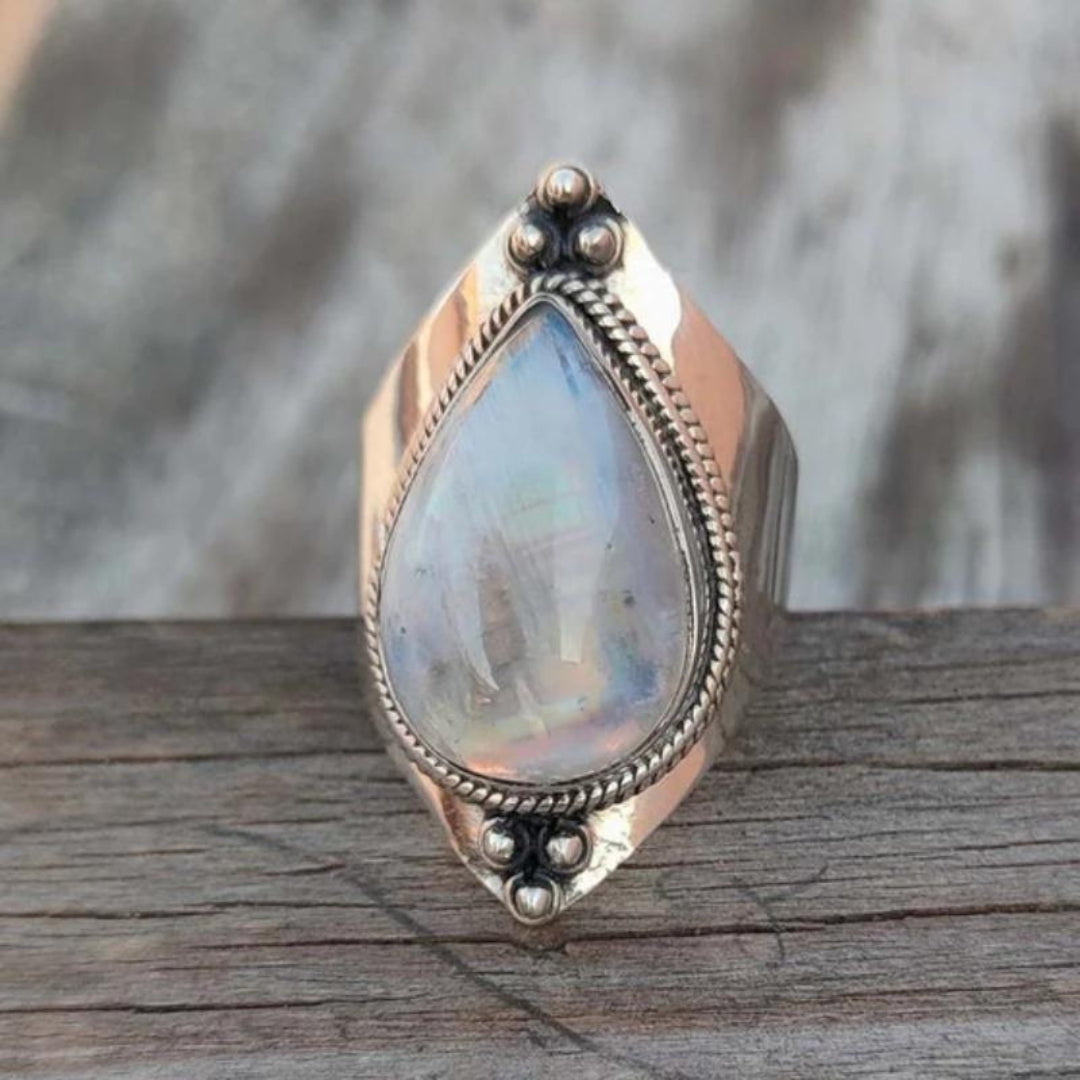 Moonlight Gemstone Triangle Ring