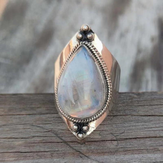 Moonlight Gemstone Triangle Ring