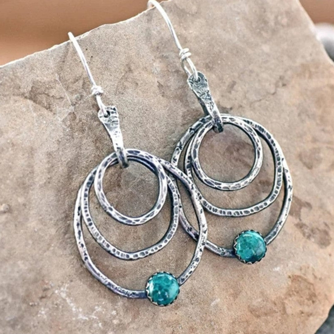 Vintage Spiral Opal Earrings