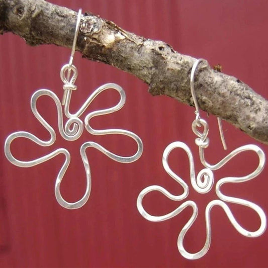 Abstract Floral Lightweight Hook Earrings