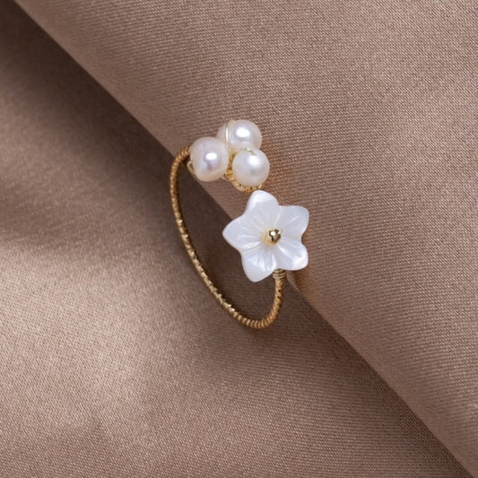 Blossom Embellished White Ring