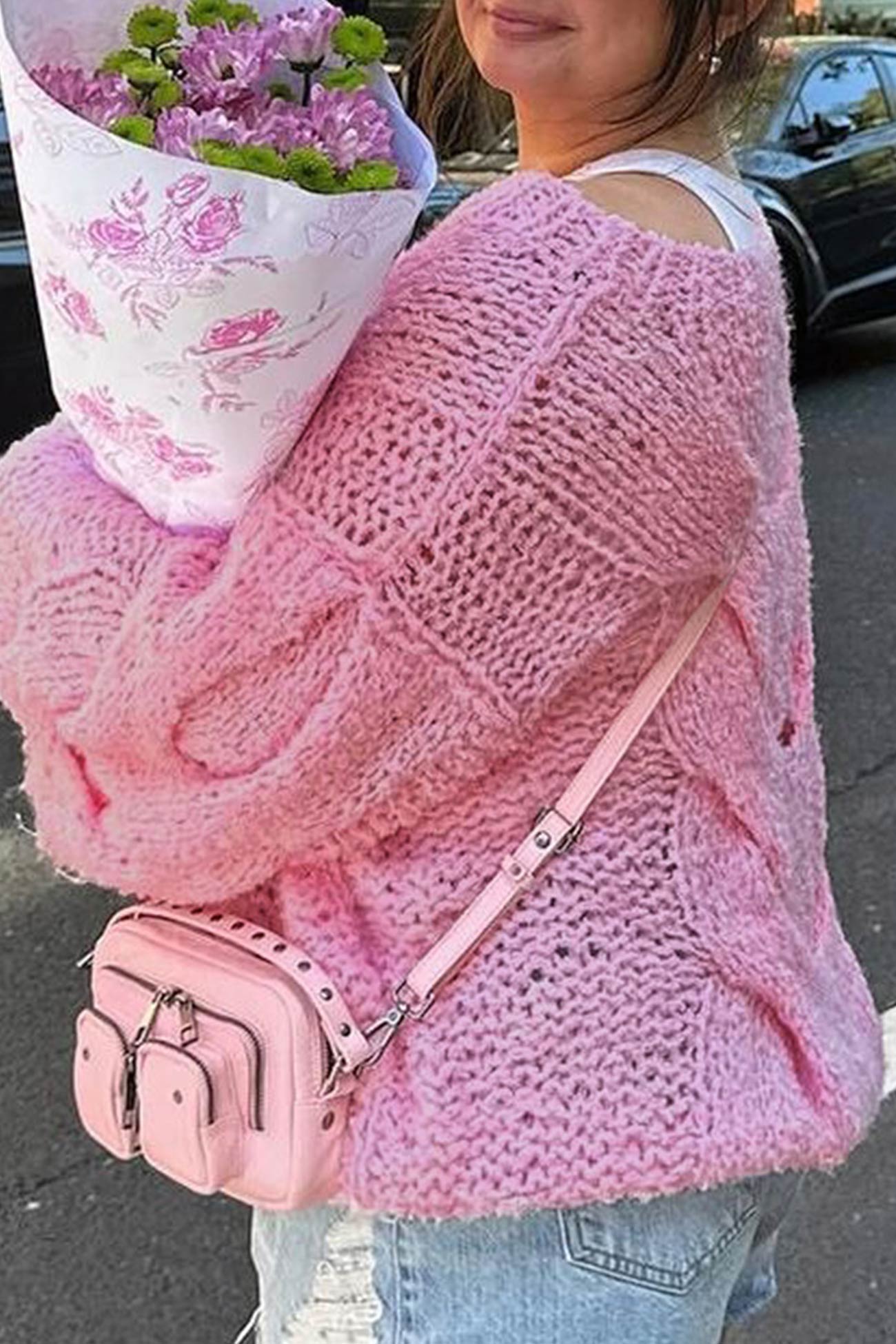 Cable Knit Hollow Out Pullover Sweater