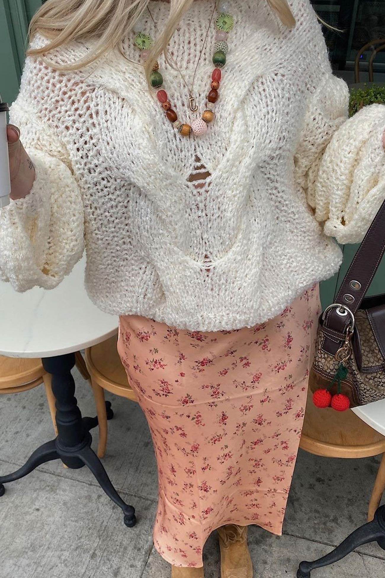 Cable Knit Hollow Out Pullover Sweater