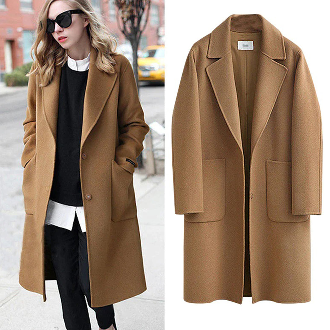 Women’s long double-faced woolen coat autumn winter