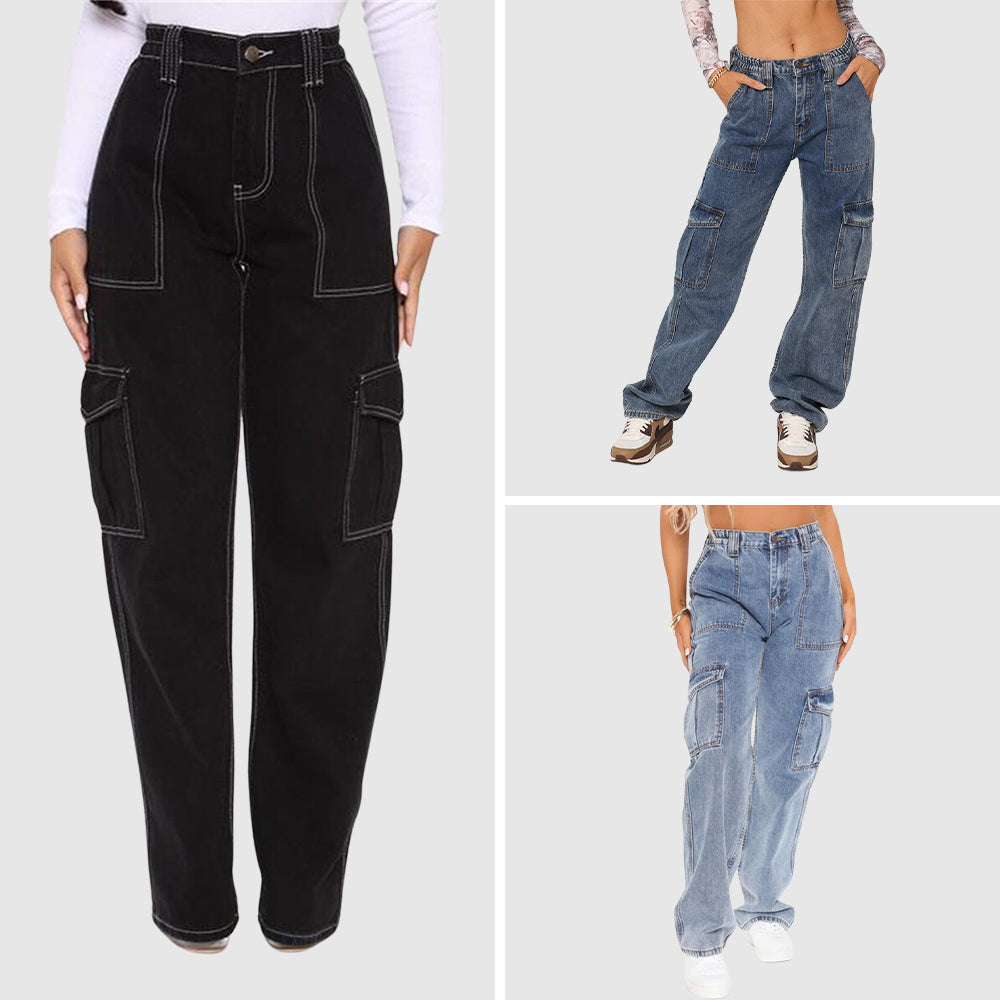 Therine - new jersey elastic waist cargo pant