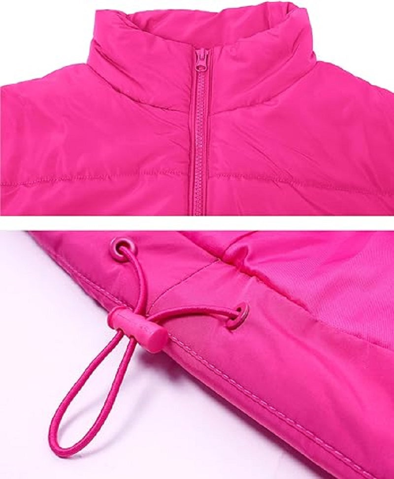 Zipper Pocket Cotton Stand Collar Vest