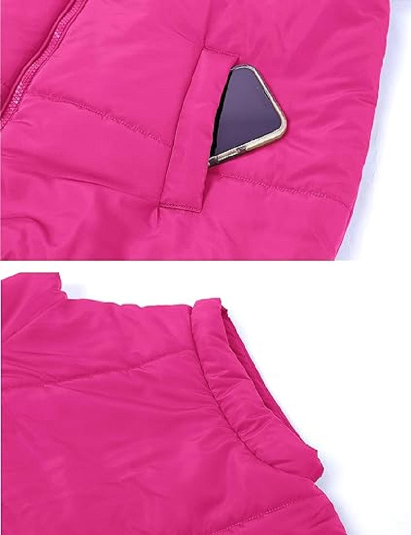 Zipper Pocket Cotton Stand Collar Vest