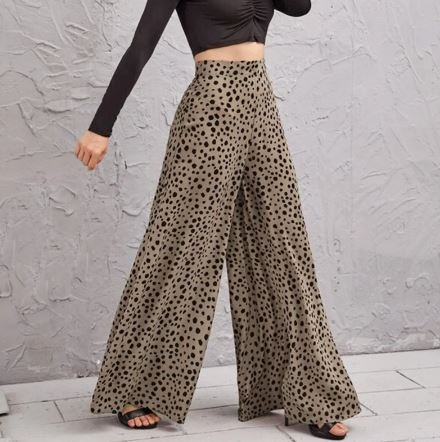 Leopard Print High-Waisted Loose Jeans
