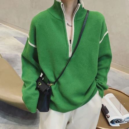 Zip Up Stand-Up Pullover