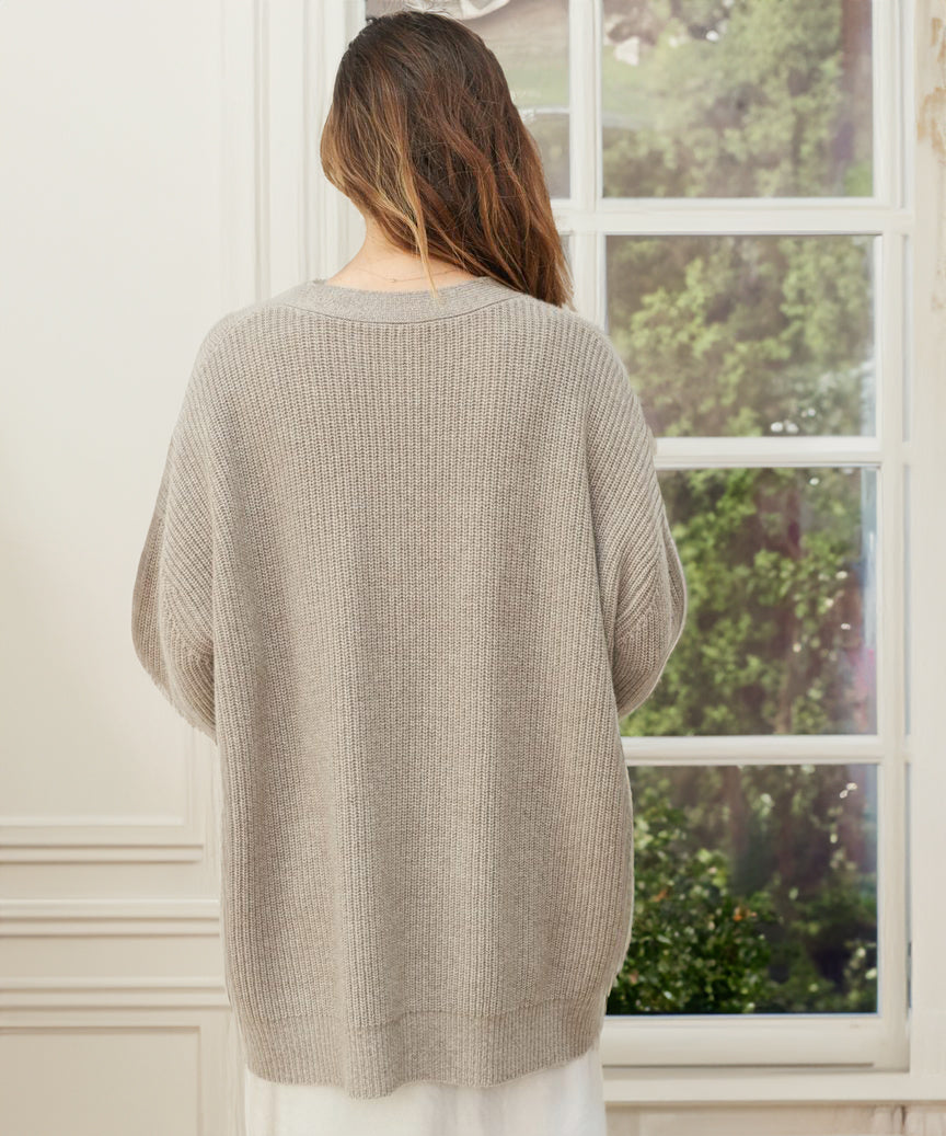 V-neck knitted cardigan for women