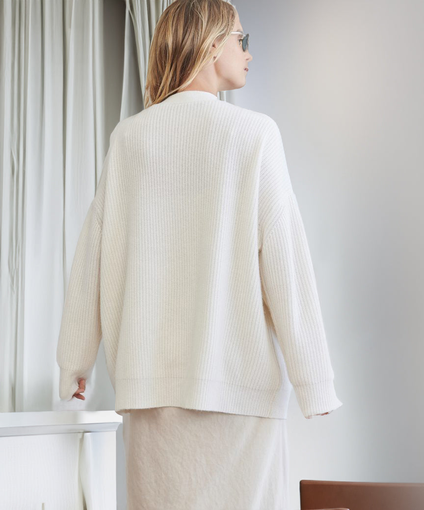V-neck knitted cardigan for women