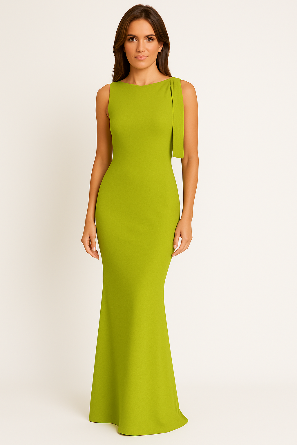 Women’s One-Shoulder Dress – Satin Feel – Slim Fit – Floor-Length Formal Gown