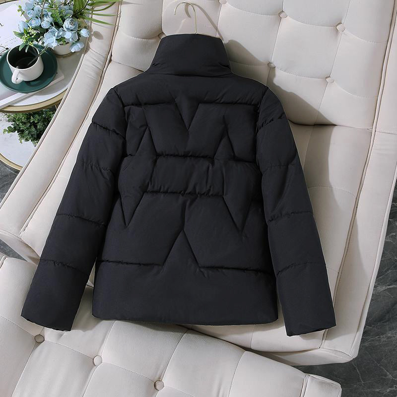 Women's autumn winter short stand collar coat