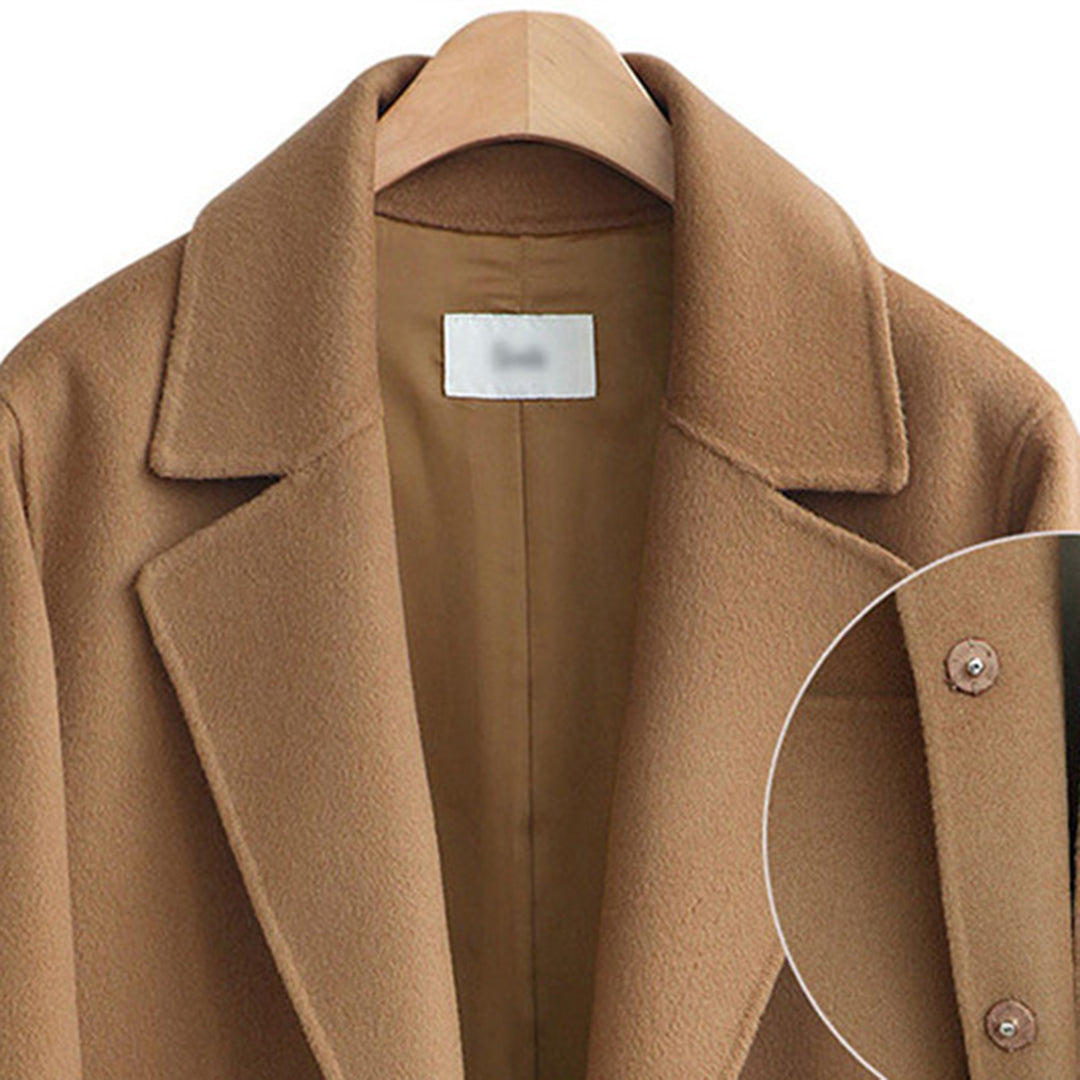 Women’s long double-faced woolen coat autumn winter