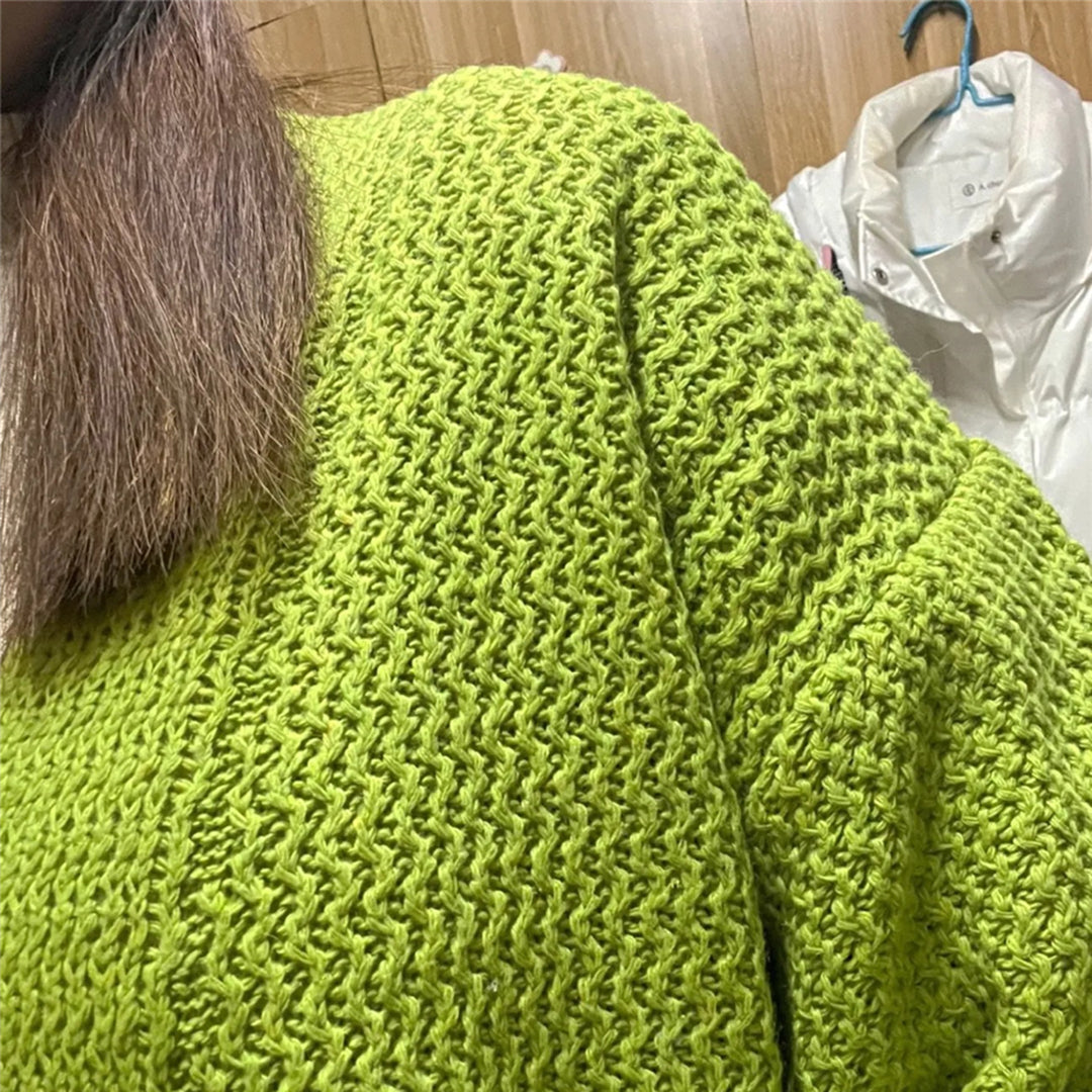 Women's autumn winter loose long knitted cardigan