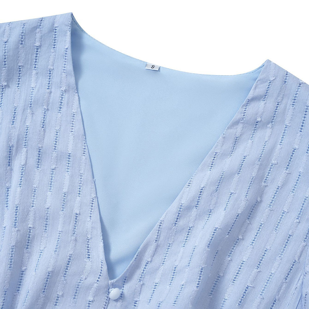 Ruffle Sleeve Cinched Waist Midi Dress