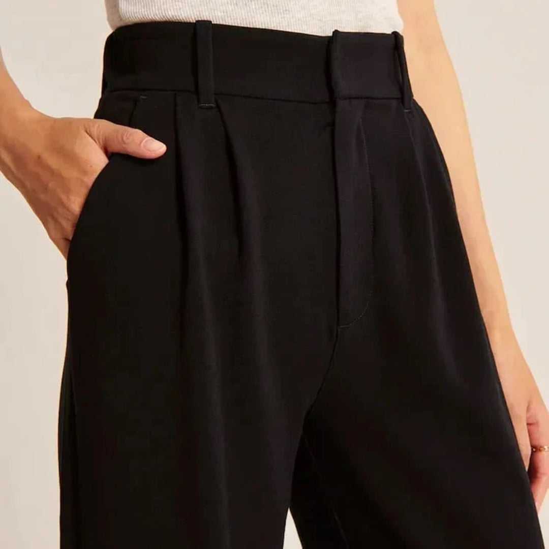 Women's high waist wide leg drape pants