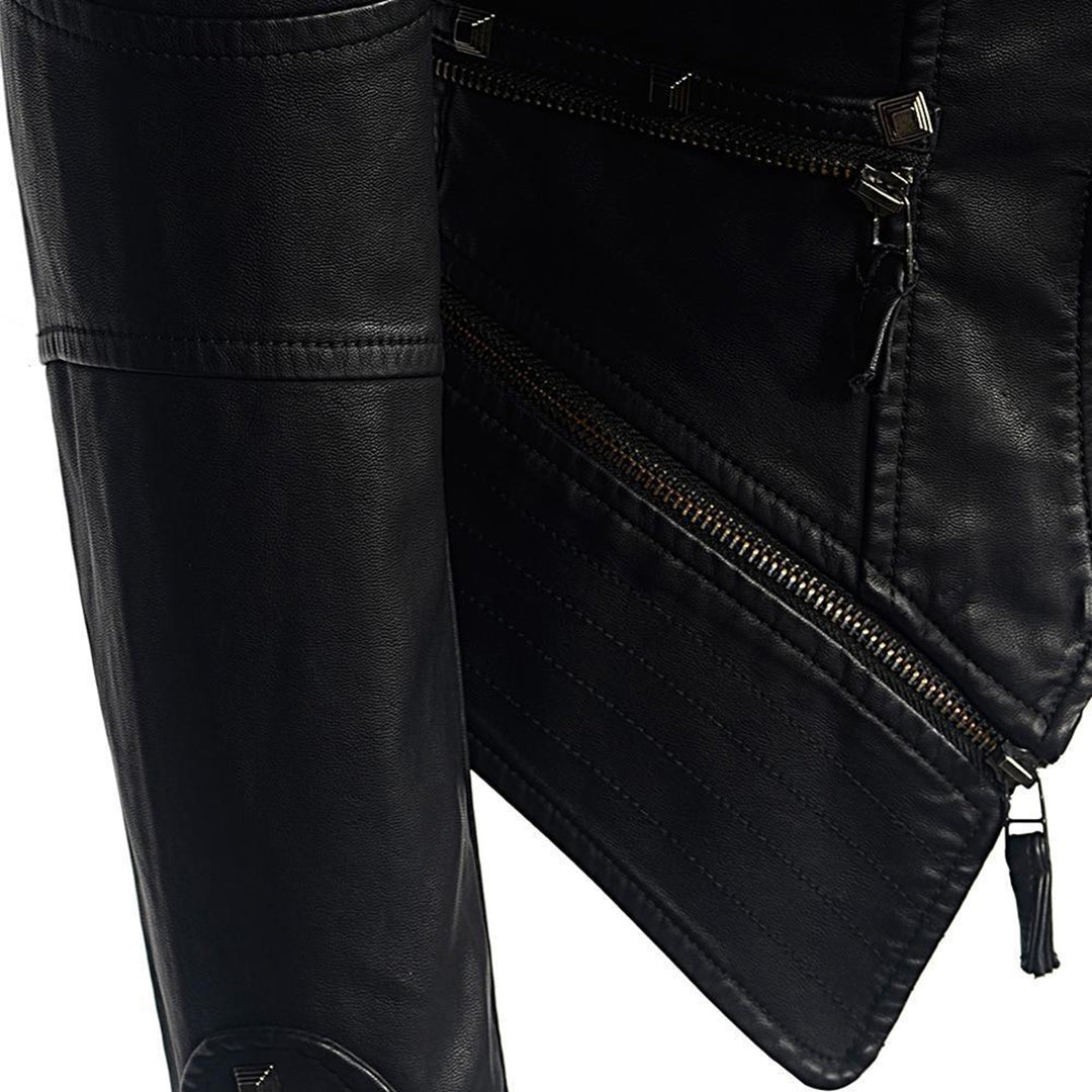 Women's rivet leather jacket
