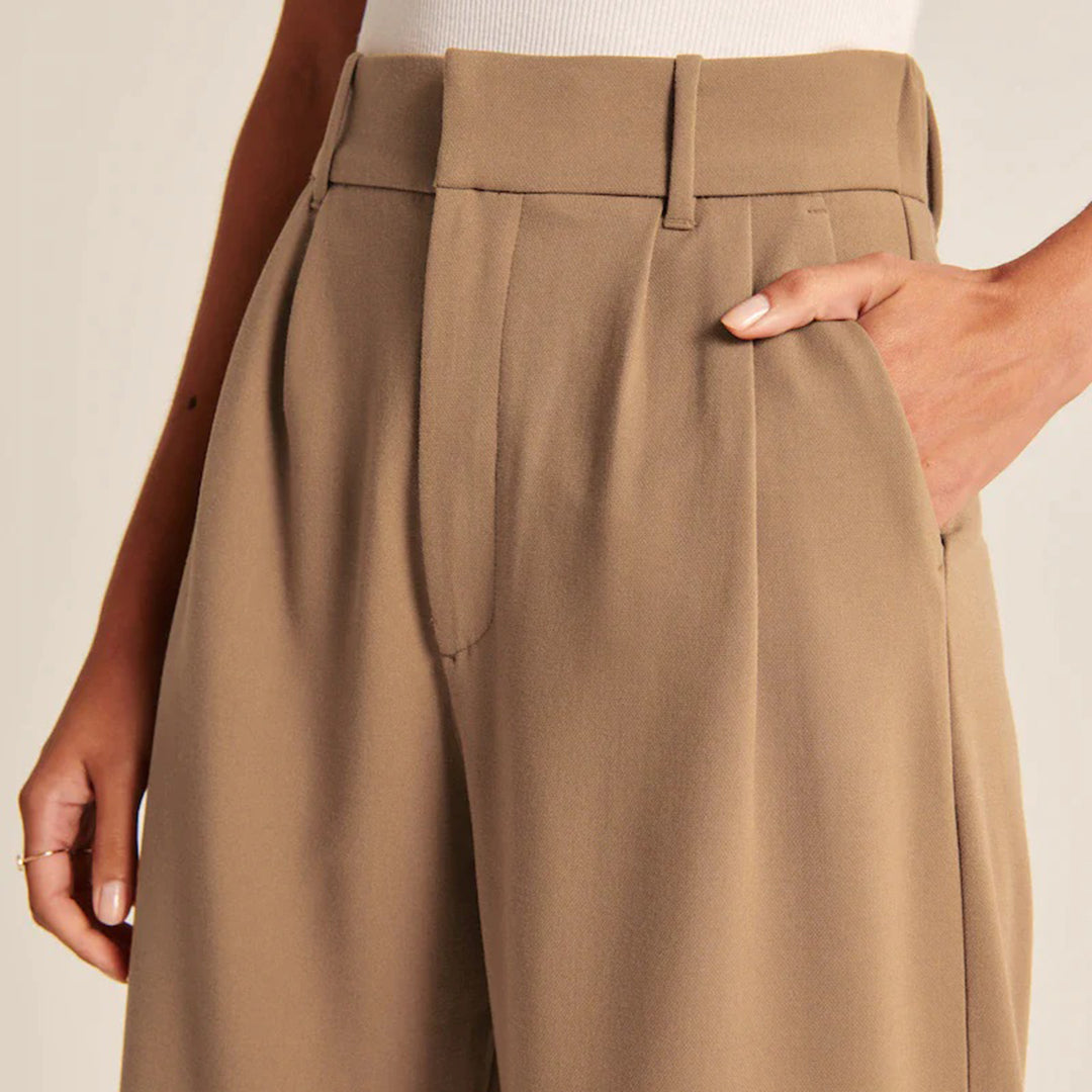 Women's high waist wide leg drape pants