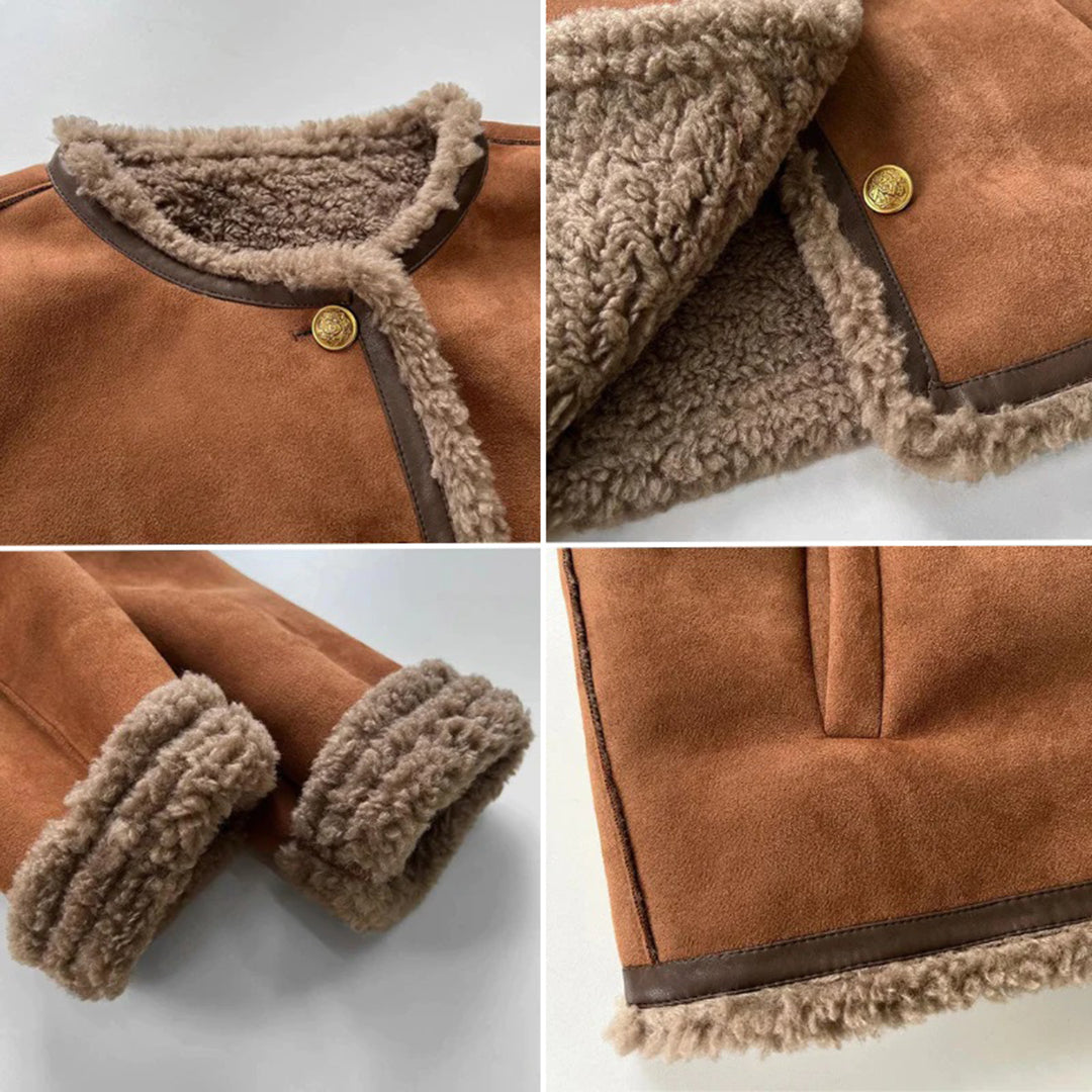 Women's button-up cozy winter coat