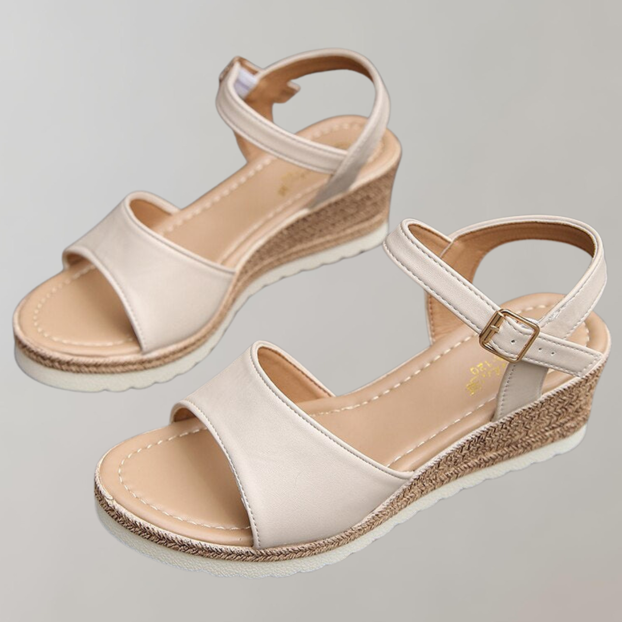 Women’s Platform Sandals – Open Toe – Woven Sole – Adjustable Strap – Casual Fit