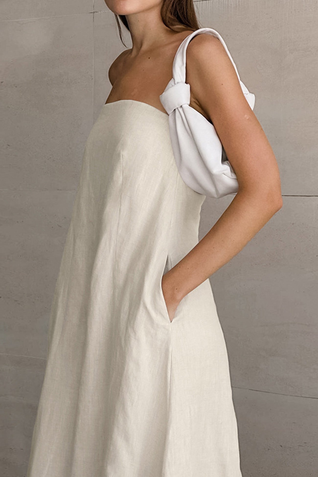 Women's Strapless Maxi Dress - Lightweight Cotton Linen - Flowy Elegant Long Dress