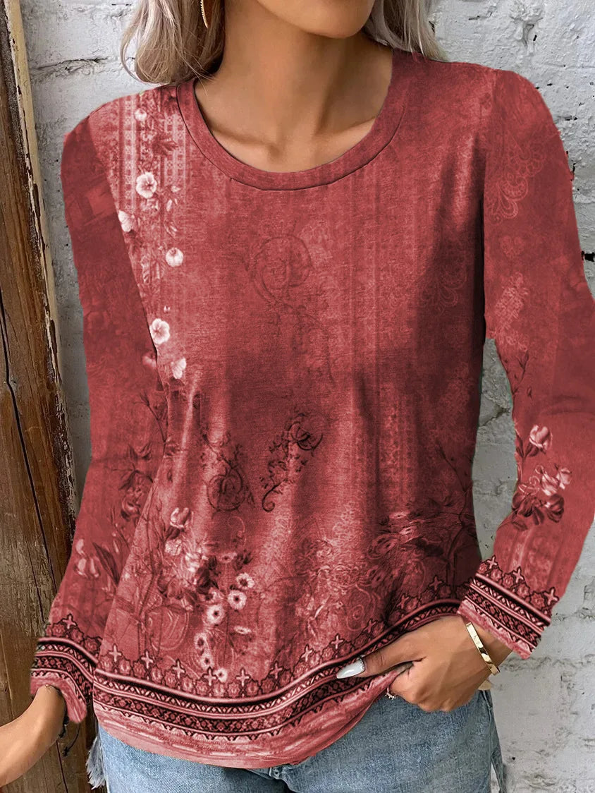 Floral Pattern Relaxed Fit Casual Top
