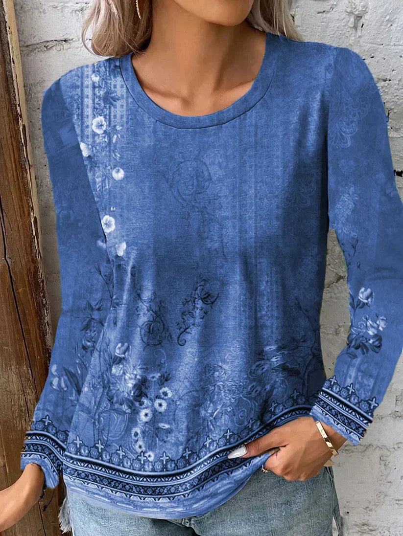 Floral Pattern Relaxed Fit Casual Top