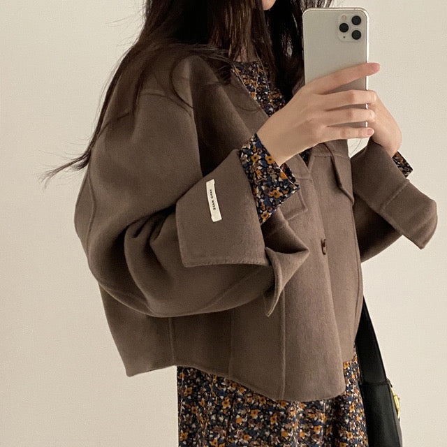 Women's vintage chic v-neck loose jacket