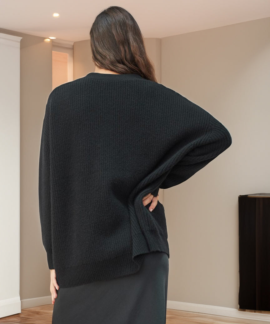 Women's v-neck button-down thin knitted cocoon cardigan