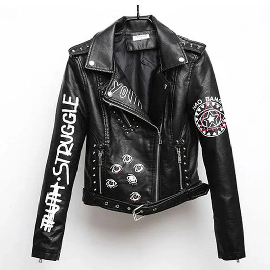 Silvia Leather Biker Jacket | Slim Fit Collared Jacket