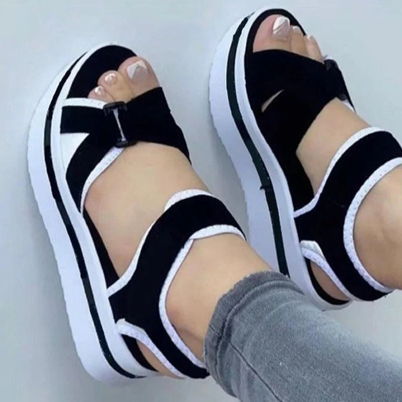 Orthopedic Strappy Adjustable Platform Sandals