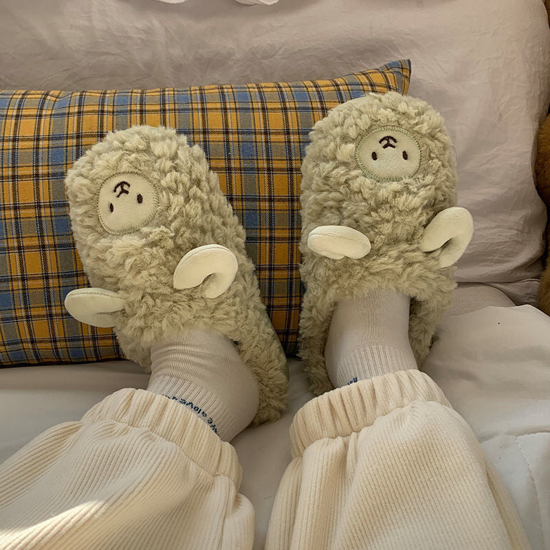 Women's cozy animal plush slippers
