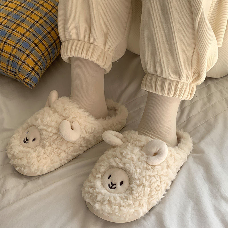Women's cozy animal plush slippers