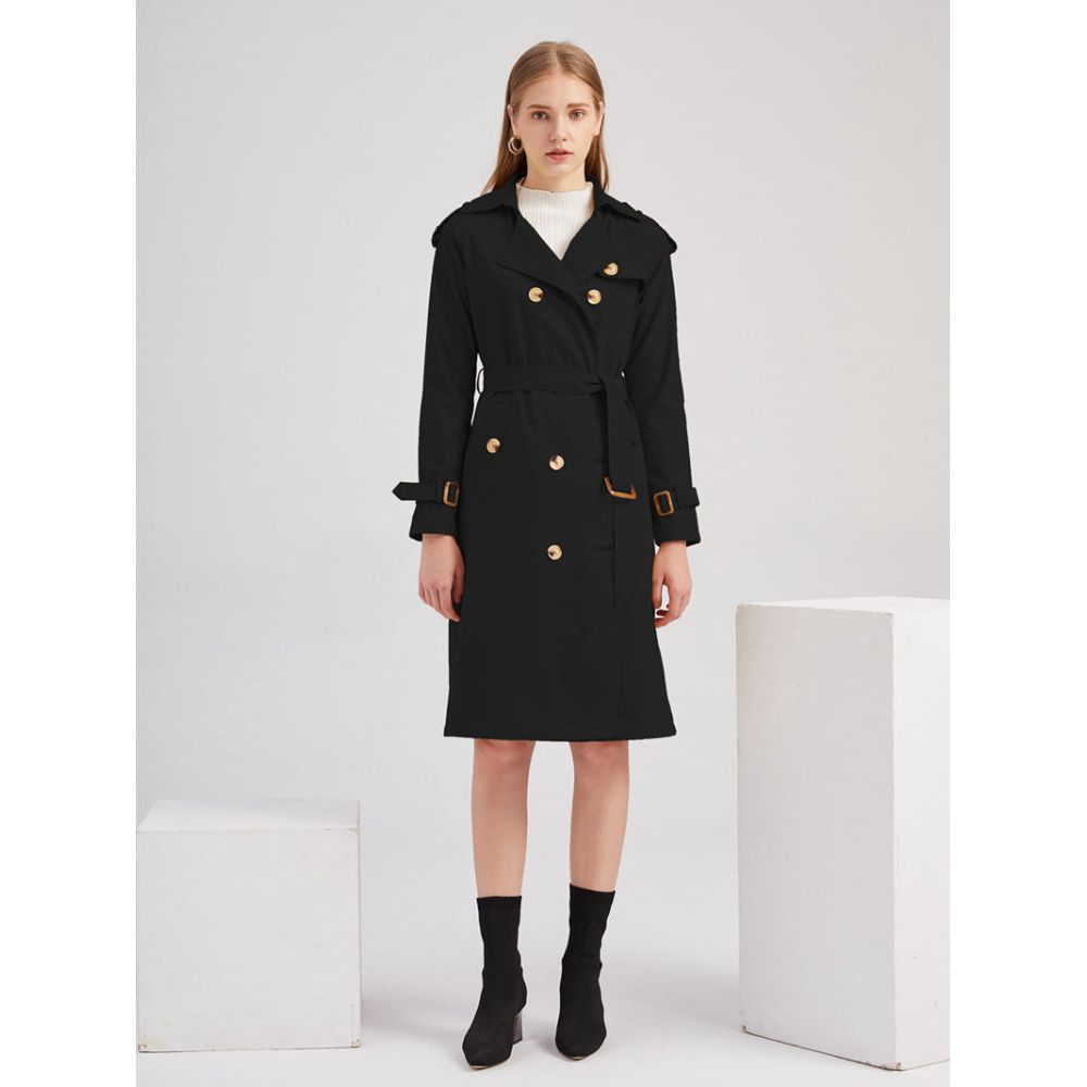 Women's long waist windbreaker fashion coat