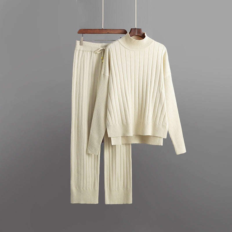Uzoma - ribbed pullover sweater and pants set