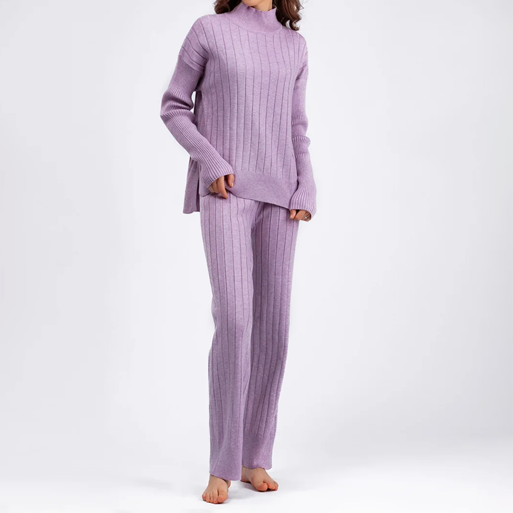 Uzoma - ribbed pullover sweater and pants set