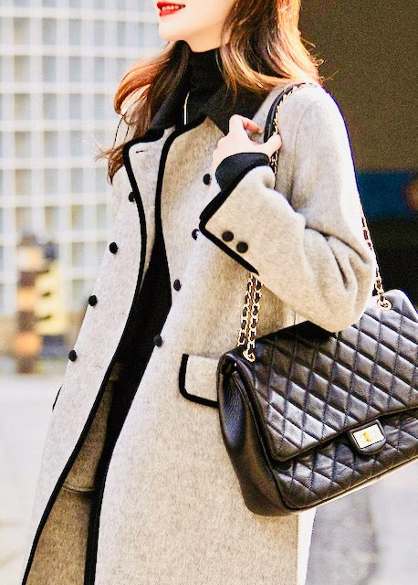 Women's autumn winter contrast coat