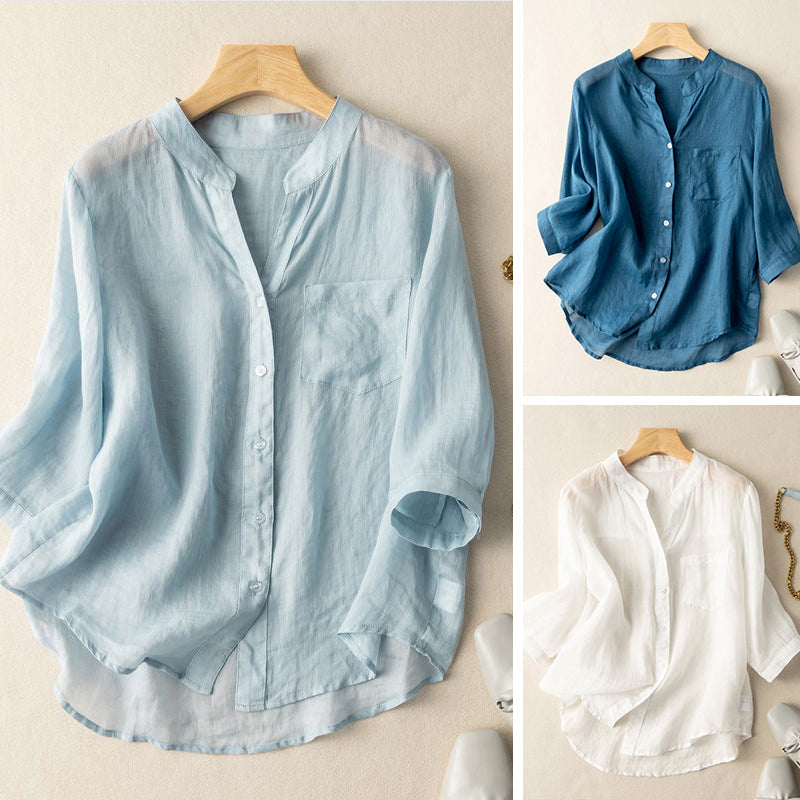 Loose Fit Three-Quarter Sleeve Casual Shirt