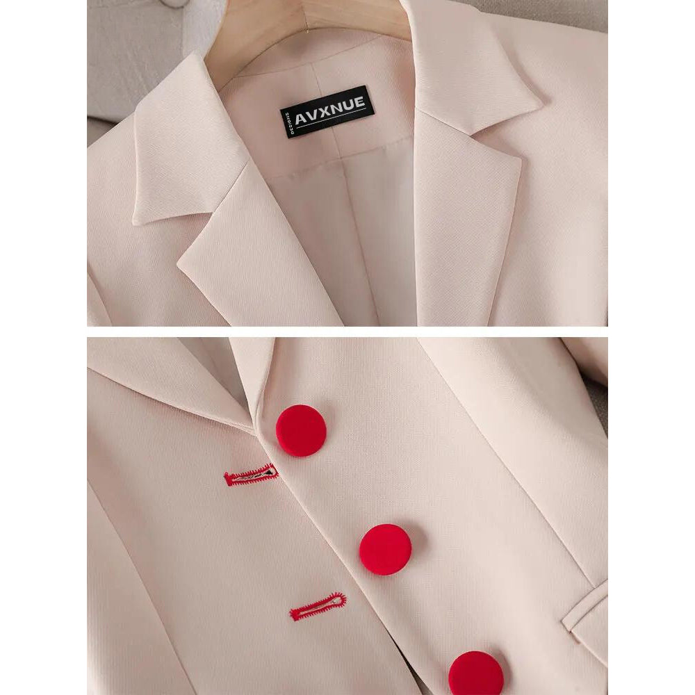 Elegant Lapel Collar Blazer Duo Set