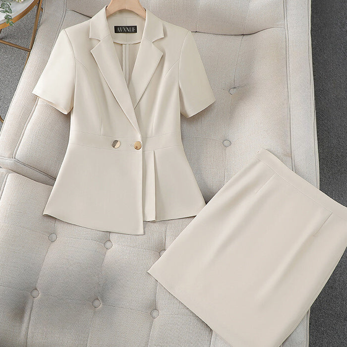 Short Sleeve Blazer Duo Set