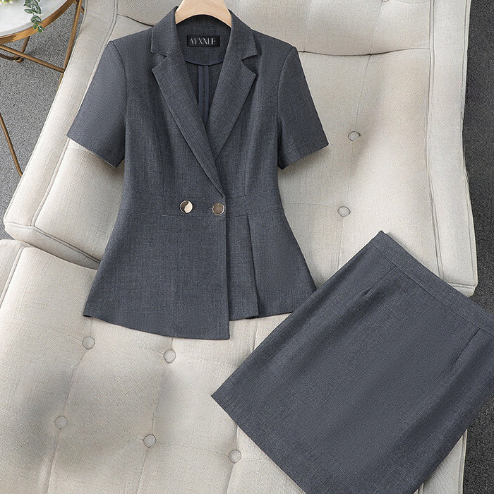 Short Sleeve Blazer Duo Set