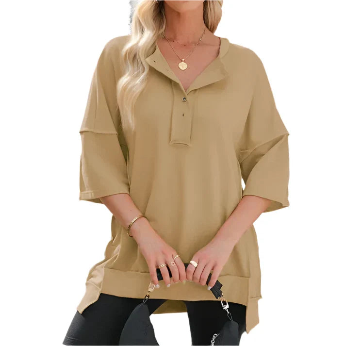 Women's solid color loose t-shirt