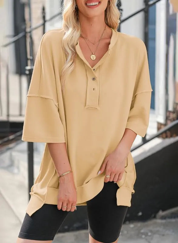 Women's solid color loose t-shirt